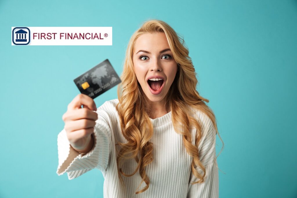 Girl holding credit card debt consoladation
